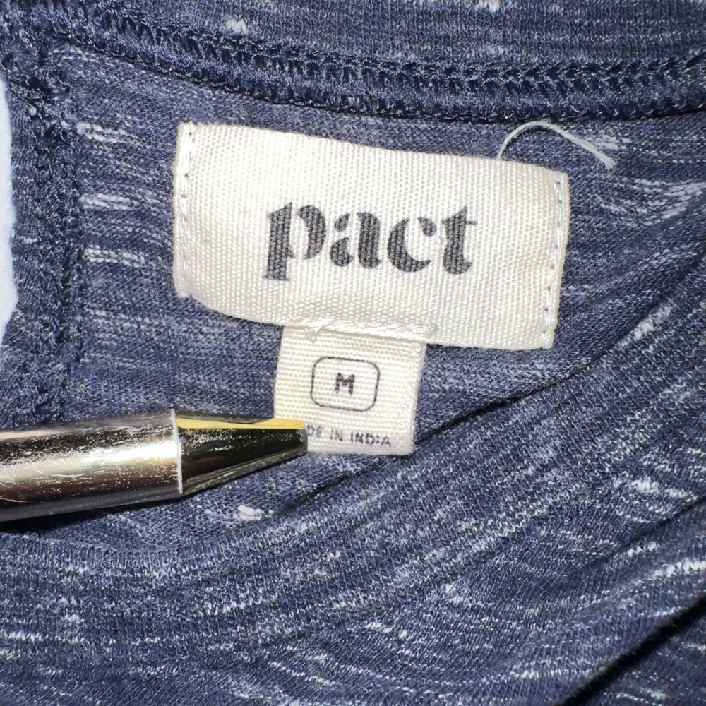 Pact French Navy Melange Piper Organic Cotton Pocket Tee‎ Dress Size M - Picture 5 of 8